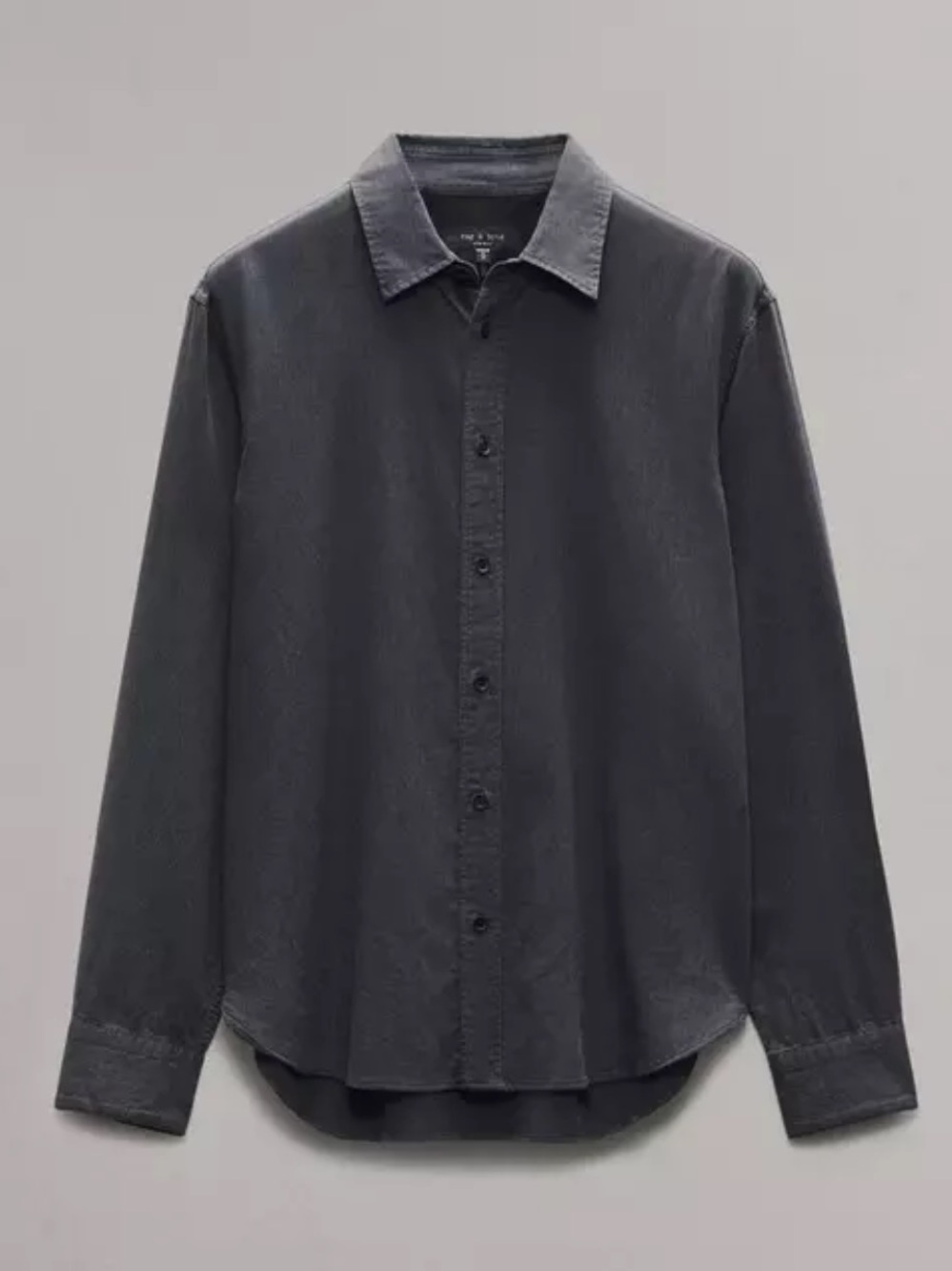 Rag & Bone The Finch. Men's Washed Button-Down Shirt - Charcoal Gray. M